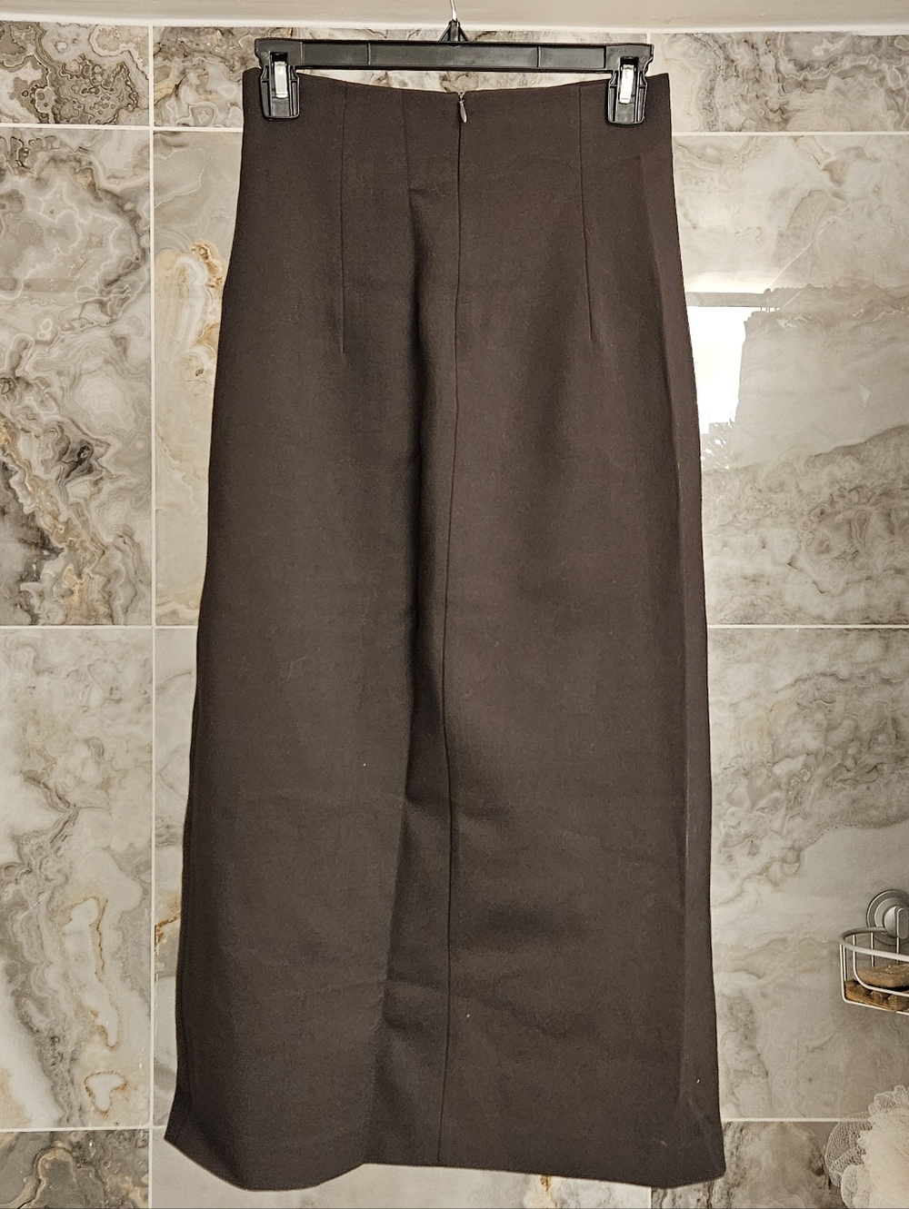 ZARA Women's Chocolate Brown Assymetrical Midi Pencil Skirt